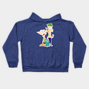 P, F and Perry the Platypus Kids Hoodie